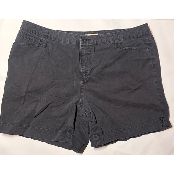 Faded Glory Pants - Faded Glory Womens Black Cotton Chino Shorts Size 18W FGW15303 Casual Mid Rise